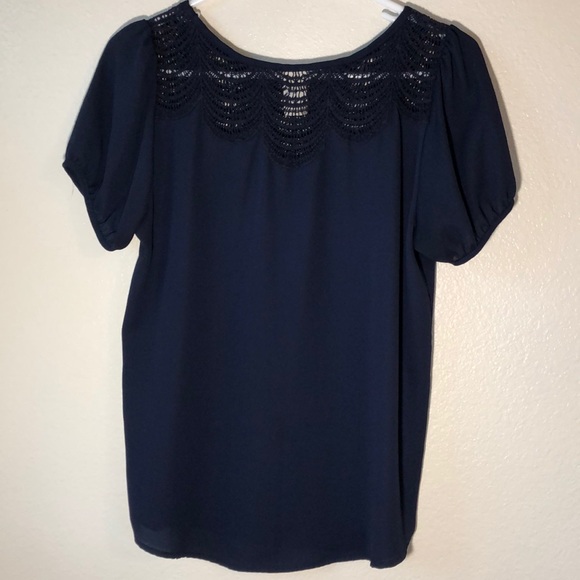 Navy Lace Blouse - Picture 4 of 7